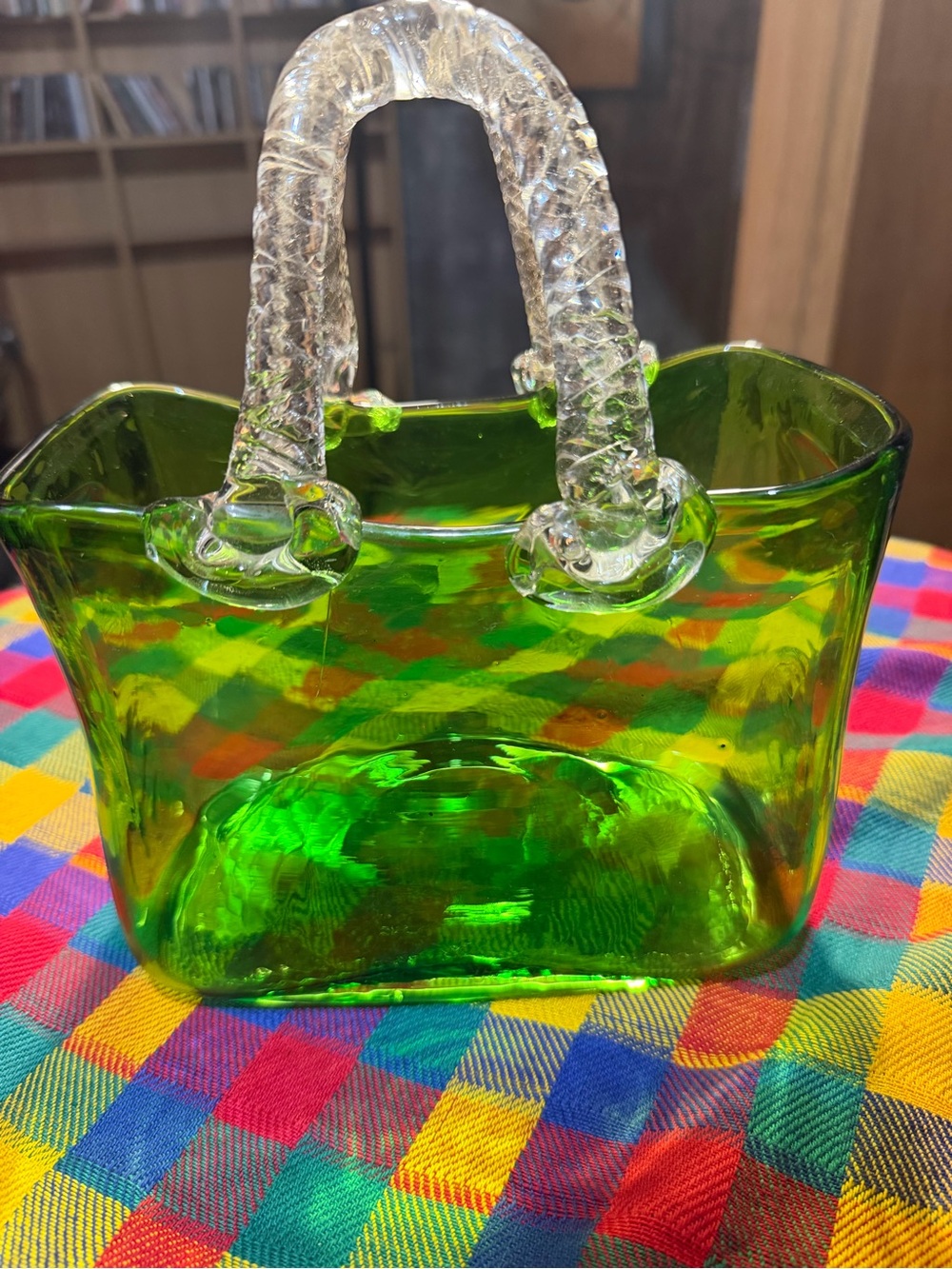 Large Glass Purse Vase
